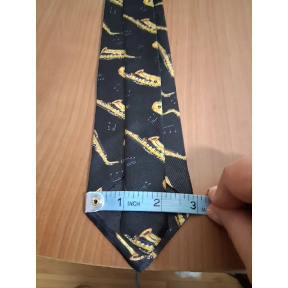 Saxaphone Tie Black Musician Novelty Business Casual Jazz Sax Musical Band 56